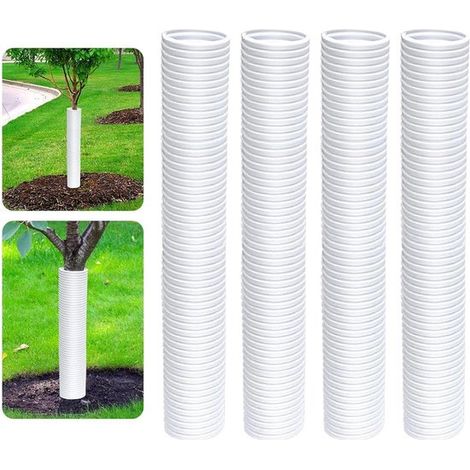 Copertura protettiva per corteccia - Protezione per tronco - Protegge gli alberi giovani - Design con struttura ondulata - Confezione da 4 - Nero