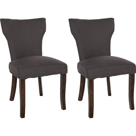 2er Set Esszimmerstuhl Zadar Stoff dunkelgrau antik-dunkel (1/5)