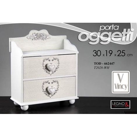 Cassettiera portaoggetti shabby idea regalo cm 30 x 19 x 25 h