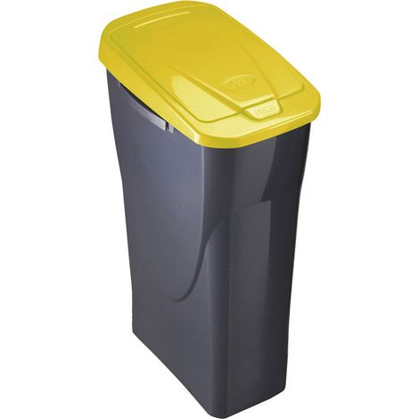 Poubelle Ecobin 15l Noir/jaune Compacte, Couvercle Bicolore - Mondex
