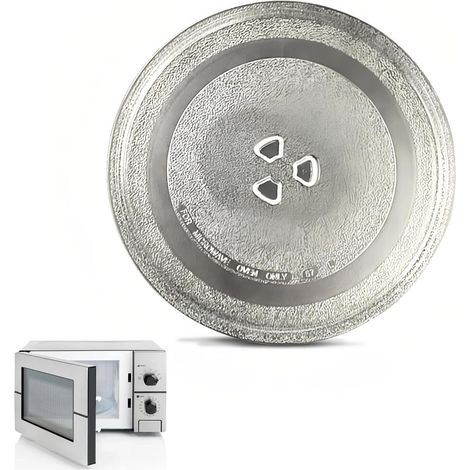 Plateau Rond en Verre pour Fours Micro-Ondes,Assiette Tournante en Verre Type Y pour Micro-ondes,Plateau Micro Onde 24.5cm avec 3 Fixations avec Micro Onde à Support Circulaire (1/5)