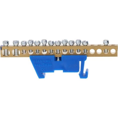 Morsettiera 14x10mm2 + 2x25mm2 blu TH 35-16/25/N 48.565