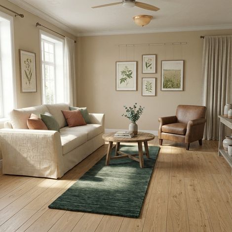 Tapis Loribaft tissé Tapis Tomas - Tapis en laine - 300x80cm, Rectangular - 100% Laine vierge - Tissé main - Gris clair