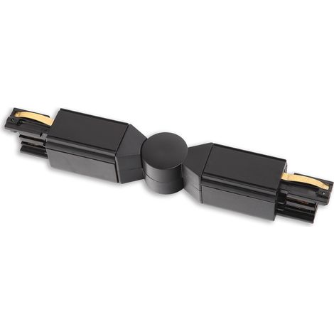 Connecteur articulé rail 3 phases noir aluminium Maxlight (1/2)