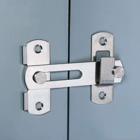 Catenaccio per porta scorrevole, catenaccio per porta in acciaio inossidabile con viti di sicurezza per finestre, giardino e cancello (1/5)