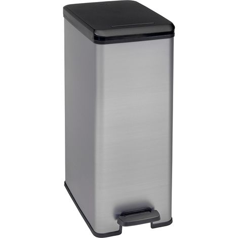 Curver Deco Slim Bin Pedal 40L, Silver