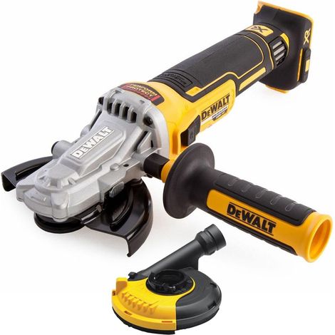 Dewalt DCG405FN 18v Brushless Cordless 125mm Flathead Angle Grinder + Dust Guard (1/5)