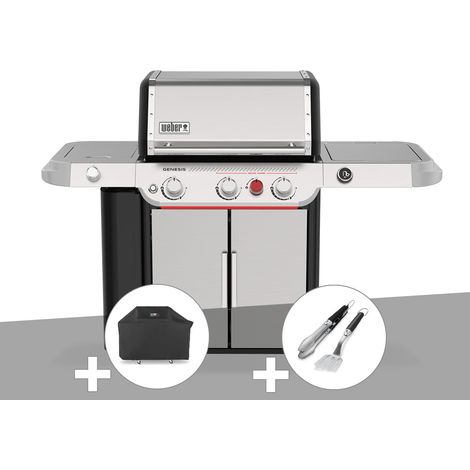 Barbecue gaz Genesis SP 335W + Housse + Kit ustensiles Premium 2 pièces - Weber
