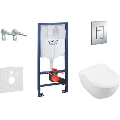 Grohe Rapid SL - Vorwandinstallationsset, WC mit Sitz Subway 2.0, DirectFlush, SoftClose, CermaicPlus, Betätigungsplatte Skate Cosmo, Chrom 38528SET-KI