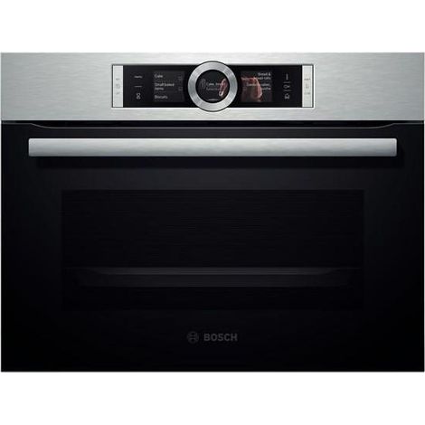 Bosch CSG656BS1 Serie 8 Forno Elettrico Compatto Multifunzione da Incasso a Vapore Capacita' 47 Litri Classe energetica A+ 14 Programmi EcoClean Fast Pre-Heating 60 cm Acciaio Inox (1/2)