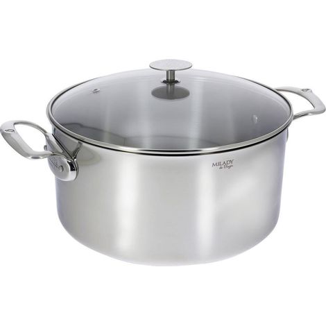 De Buyer Milady cacerola de acero inoxidable 28 cm 8 litros