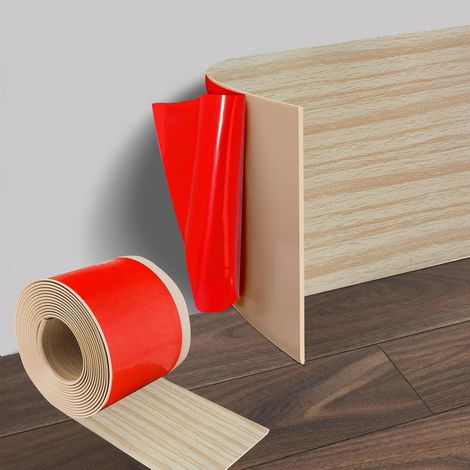 10 cm x 10 m de plinthe souple en PVC à veinure de chêne blanc, plinthe plate, plinthe souple autocollante, bande de finition autocollante pour salon, chambre