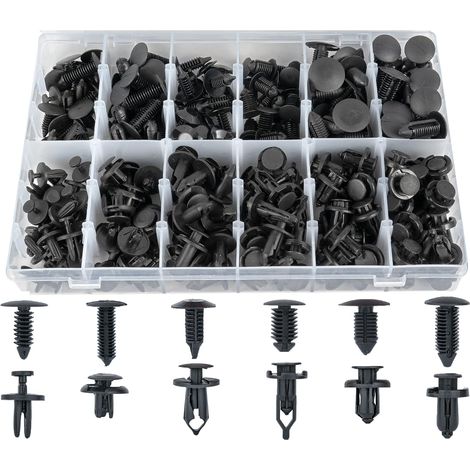 Kit de 240 clips para parachoques de coche, remaches de plástico, sujetadores y retenedores de presión, tamaños más populares para GM, Ford, Toyota, Honda y Chrysler. (1/5)