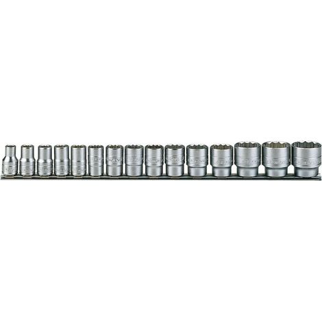 Jeu de douilles sur rail 1/2" 15 pcs Teng Tools M1215MM