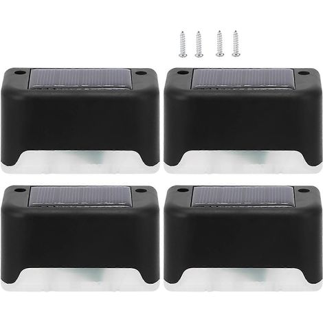 4 Lampes Solaires Murales LED, Éclairage Extérieur pour Clôture et Jardin, Décor Paysager, Kit de 4, Étanche, Sans Fil (1/5)