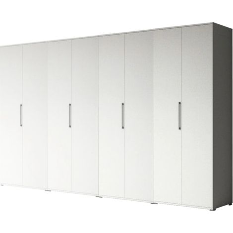 armadio 8 ante battenti bianco 320x52x207 cm