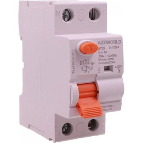 RCCB Interruttore Differenziale Selettivo Tipo S Classe A 1000mA/1A 1P+N 2M 10kA AC 230V IP20, GYL9, Corrente Disponibili 63A 100A (100A)