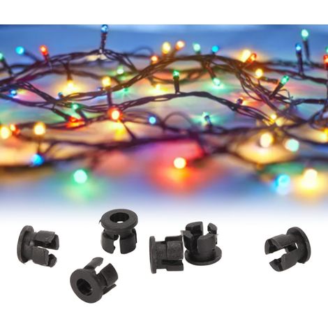 Manchon de clip LED 3 mm, cache-lampe plat en nylon plastique de montage 3 mm, noir. (1/5)