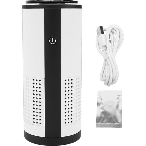 Purificateur d'air Portable pour voiture, chambre à coucher, bureau, nettoyeur d'odeurs, chargement USB, flux d'air à 360 degrés, blanc (1/5)