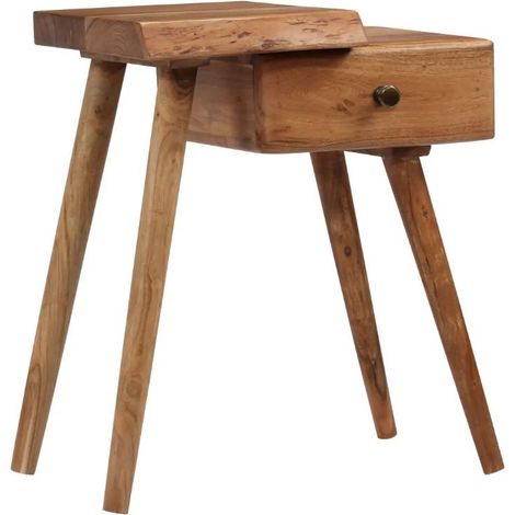 Table de chevet 1 tiroir acacia massif foncé Sopra 2 (1/3)