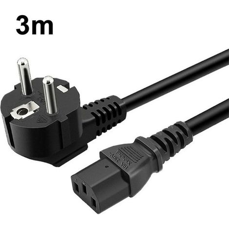 Netzkabel-Netzkabel, Netzkabel, europäisches Steckerkabel, 3-poliges IEC-Kabel für PC, Monitor, Drucker, PS3/PS4 Pro, Scanner, 1 Stück