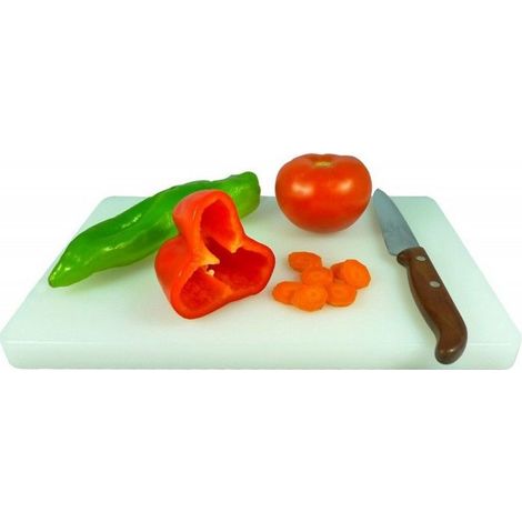 Planche à découper - JOCCA - 30x20 cm - Polyéthylène - Blanc - Résistante aux chocs