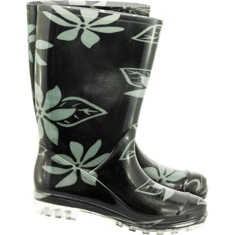 Damen Gummistiefel PVC Blumenmuster 40