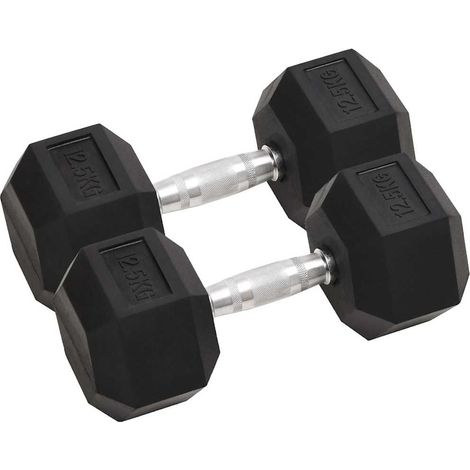 vidaXL Mancuernas 2 unidades total hierro fundido 12,5 kg (1/5)