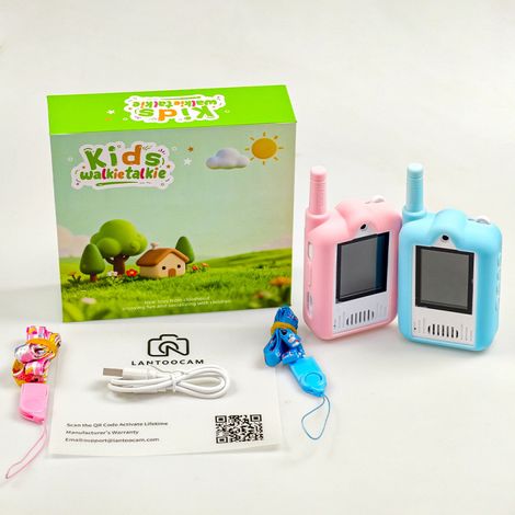 Nouveau talkie-walkie vidéo pour enfants, talkie-walkie de communication sans fil pour l'extérieur, mini jouet visuel parent-enfant - rose et bleu