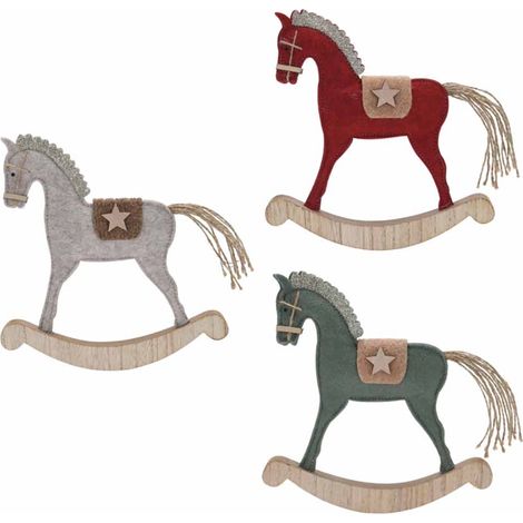 Statuetta decorativa natalizia di cavallo, 22 cm