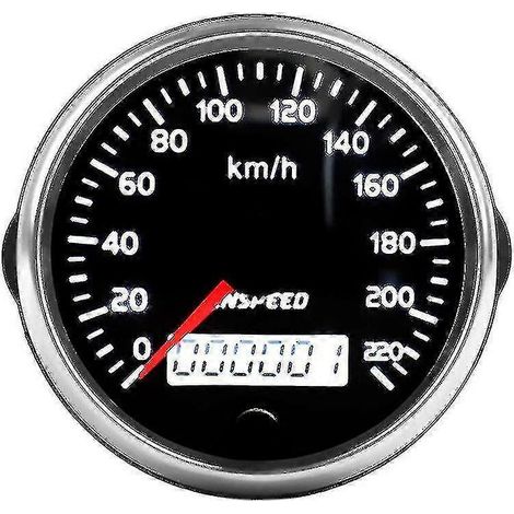 Compteur de vitesse GPS 12 V/24 V 85 mm 220 km/h pour voiture et moto (1/5)