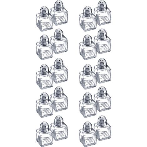 Westmark Set con mini contenitori per spezie, 10 set da 2 pezzi, Capacità: 10 ml l'uno, Acciaio inox/Vetro, Argento/Trasparente, 630722E2 (1/5)