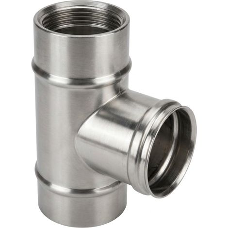 MAKA Raccordo a T 90° Ispezione Bassa Canna Fumaria Doppia Parete Ø 100 mm (esterno 120) (1/5)