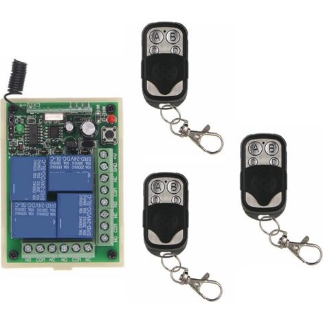 Kit d'ouvre-portes automatiques Commutateur de télécommande DC12V 24V 4CH contrôleur utilisé for le klaxon de lampe de tige de poussée de moteur et d'autres équipements pour accessoires de portail cou (1/5)