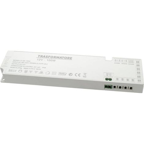Trade Shop - Alimenter Slim 100 Watt Transformer Corrente 12v Strisce Luces Led Qs-100w - (1/5)