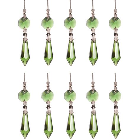 Lot de 10 perles de cristal en forme de glaçon, pour lustres, rideaux et décorations de mariage. (1/5)