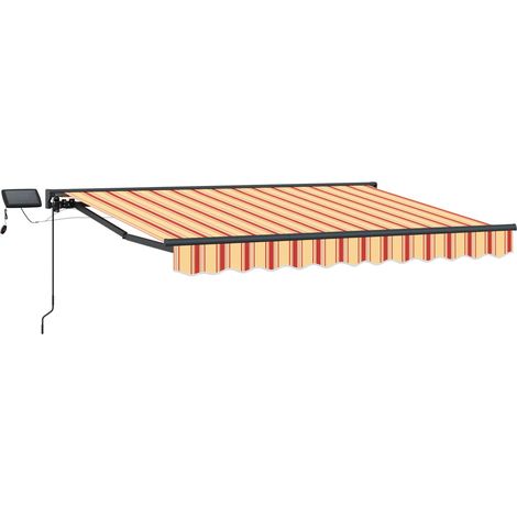 Manual Awning Frame with LEDs 3 x 2 m Polyester with PU coating vidaXL