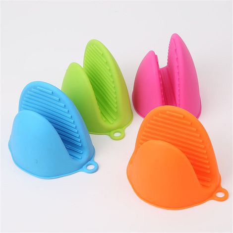 Lot de 2 gants de cuisine en silicone anti-chaleur et antidérapants pour la cuisson au four et au micro-ondes. Gants isolants pour les doigts. (1/5)