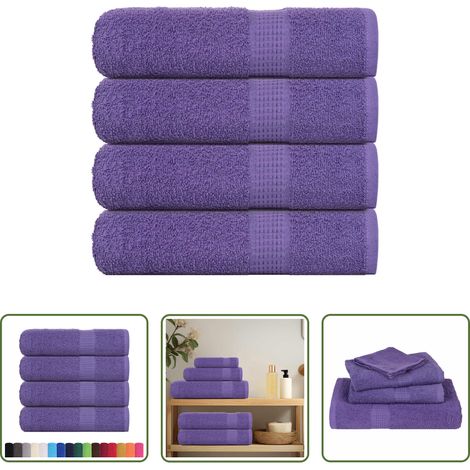 vidaXL Duschhandtuch 360 g/m² - Duschtücher FROGN 4 Stk. Lila 70x140 cm 360 g/m² (1/5)