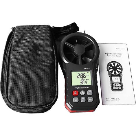 Anémomètre numérique, capteur de vitesse du vent, testeur de température du vent, écran LCD pour usage extérieur (1/5)