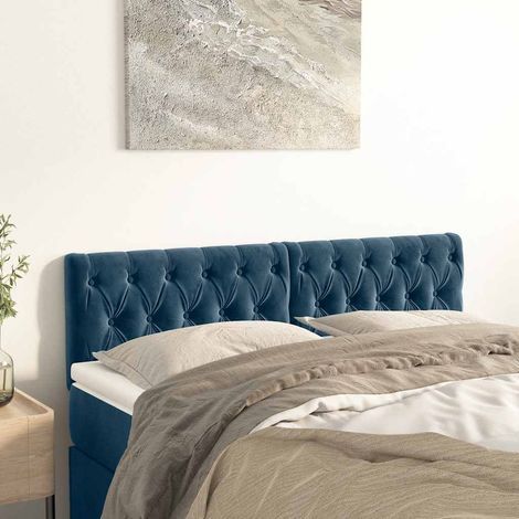 Kopfteile Dunkelblau 144x7x78/88 cm Samt