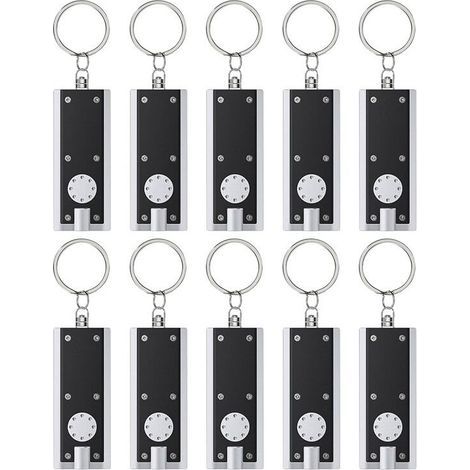 Paquet de 10 Lampes de Poche Porte-CléS LED 12 Lumens, Torche Plate Portable à LumièRe Ultra Brillante pour le Camping en Plein Air et en (1/2)