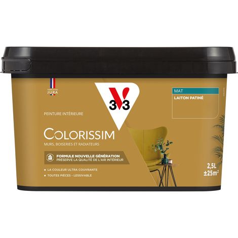 Peinture murale intérieure Colorissim® V33 Laiton patiné Mat 2,5L