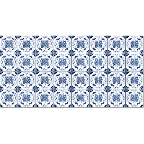 CRÉDENCE CUISINE Motif - Carrelage - Bleu 60x30 cm (1/5)