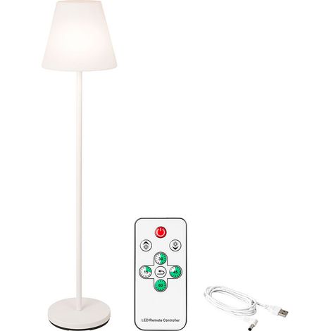 Lumineo Lampada da Terra Ricaricabile Bianca Design Minimalista (1/2)