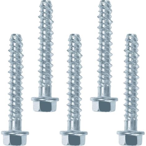 20 pièces M8x60mm vis à béton zinguées sans cheville Tête hexagonale, avec rondelle, idéal pour maçonnerie, béton, industrie et construction, robuste et durable. (1/5)