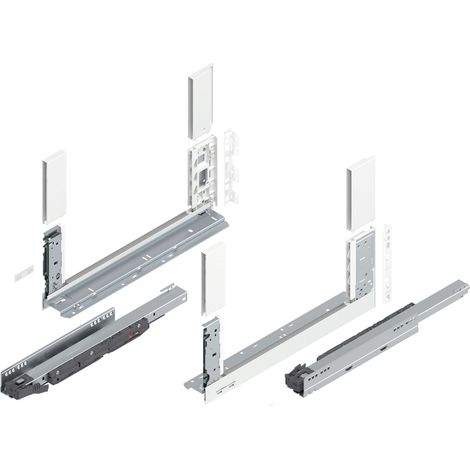 Blum Legrabox free H C Schubladenschienen Set 1 Paar, 40kg 450mm Tip On Vollauszug, seidenweiß