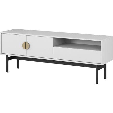 Selsey Stoon II - TV-Lowboard mit 1 Schublade und 1 offenem Fach, Weiß, 154 cm (1/5)