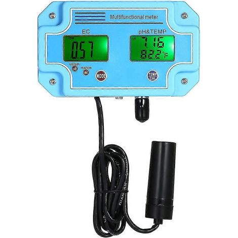 Détecteur d'eau professionnel 3 en 1 pH/EC/TEMP, multiparamètre numérique LCD, trimètre multifonction (1/5)