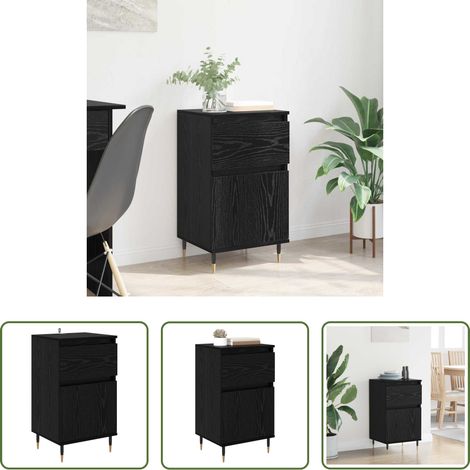 Buffet chêne noir -  Buffet Chêne noir 40 x 35 x 70 cm Bois d'ingénierie et fer (1/5)